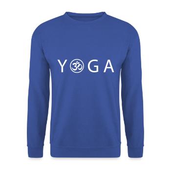 YOGA OM - Unisex Pullover - Royalblau - Vorne - Alina (178cm) & Michal (187cm)