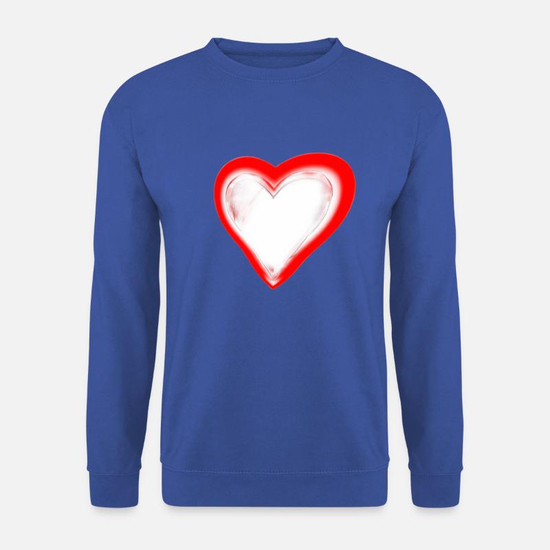 Herz rot weiß Geschenkidee Verliebt Liebe - Unisex Pullover - Royalblau