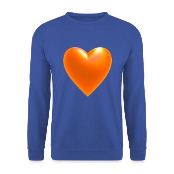 Heart orange gift idea - Unisex Sweatshirt - royal blue - Front - Alina (178cm) & Michal (187cm)