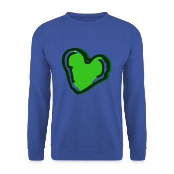 Idée de cadeau vert coeur - Sweat-shirt Unisexe - bleu royal - Devant - Alina (178cm) & Michal (187cm)