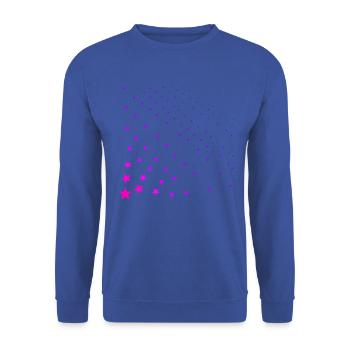 Rosa Sterne Pink Geschenkidee - Unisex Pullover - Royalblau - Vorne - Alina (178cm) & Michal (187cm)