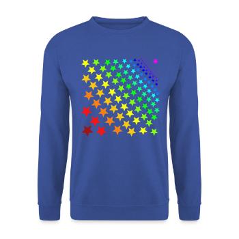 Sterne Regenbogen Geschenkidee - Unisex Pullover - Royalblau - Vorne - Alina (178cm) & Michal (187cm)