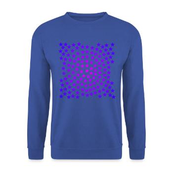 Sterne rosa lila violett pink Geschenkidee - Unisex Pullover - Royalblau - Vorne - Alina (178cm) & Michal (187cm)