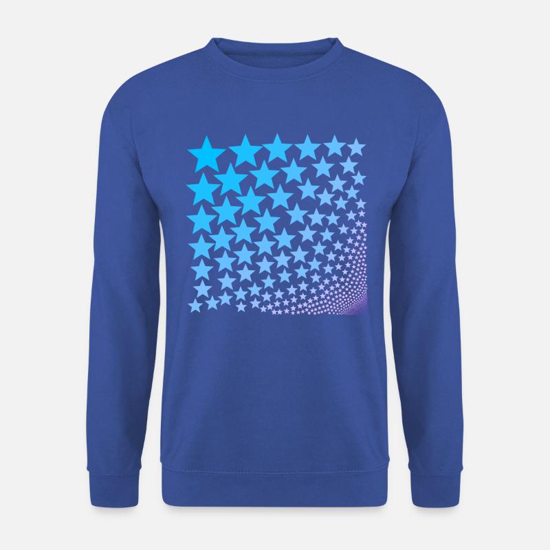 Sterne türkis rosa Geschenkidee - Unisex Pullover - Royalblau