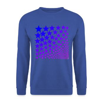 Sterne rosa pink lila violett Geschenkidee - Unisex Pullover - Royalblau - Vorne - Alina (178cm) & Michal (187cm)