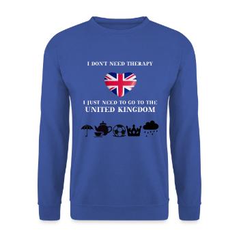Idée cadeau amusante au Royaume-Uni Angleterre Union Jack - Sweat-shirt Unisexe - bleu royal - Devant - Alina (178cm) & Michal (187cm)