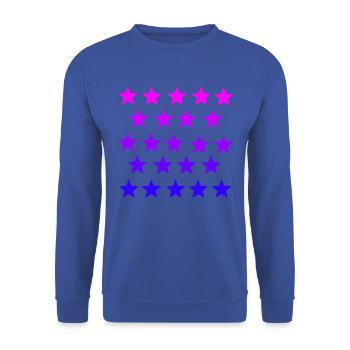 Rosa Pink Violett Lila Sterne Geschenkidee - Unisex Pullover - Royalblau - Vorne - Alina (178cm) & Michal (187cm)