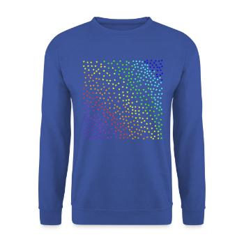 Sterne bunt Sternenhimmel Regenbogen Geschenkidee - Unisex Pullover - Royalblau - Vorne - Alina (178cm) & Michal (187cm)