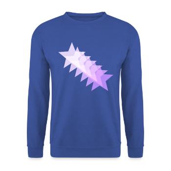 Sterne rosa lila pink Geschenkidee Muster - Unisex Pullover - Royalblau - Vorne - Alina (178cm) & Michal (187cm)