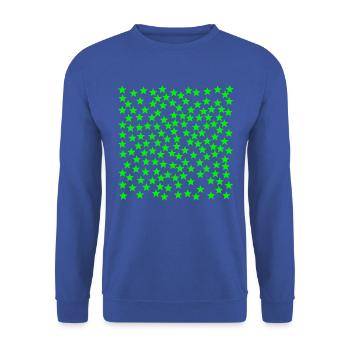 Sterne grün Geschenkidee - Unisex Pullover - Royalblau - Vorne - Alina (178cm) & Michal (187cm)