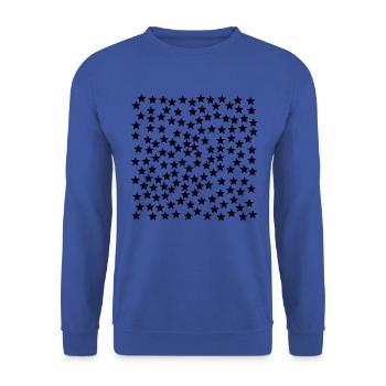 Schwarze Sterne Geschenkidee - Unisex Pullover - Royalblau - Vorne - Alina (178cm) & Michal (187cm)