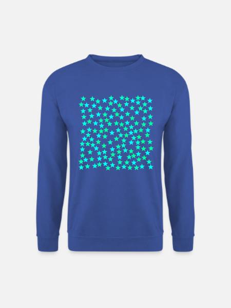 Sterne türkis grün hellblau cyan Geschenkidee - Unisex Pullover - Royalblau