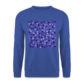 Sterne rosa lila lavendel violett Geschenkidee - Unisex Pullover - Royalblau - Vorne - Alina (178cm) & Michal (187cm)
