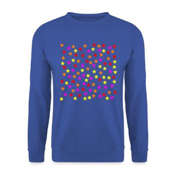 Star Orange Yellow Pink Pink Red Gift Idea - Unisex Sweatshirt - royal blue - Front - Alina (178cm) & Michal (187cm)