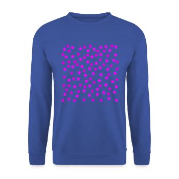 Rosa Sterne Geschenkidee pink - Unisex Pullover - Royalblau - Vorne - Alina (178cm) & Michal (187cm)