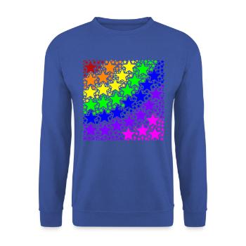 Étoiles arc-en-ciel idée cadeau coloré LGBT LGBTQ - Sweat-shirt Unisexe - bleu royal - Devant - Alina (178cm) & Michal (187cm)