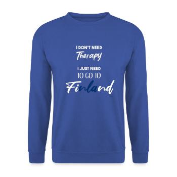Finnland Geschenkidee finnische Flagge lustig - Unisex Pullover - Royalblau - Vorne - Alina (178cm) & Michal (187cm)