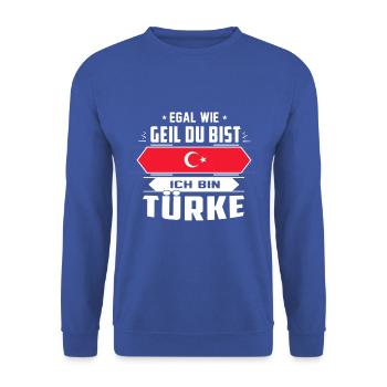 Ich bin stolzer Türke - Unisex Pullover - Royalblau - Vorne - Alina (178cm) & Michal (187cm)