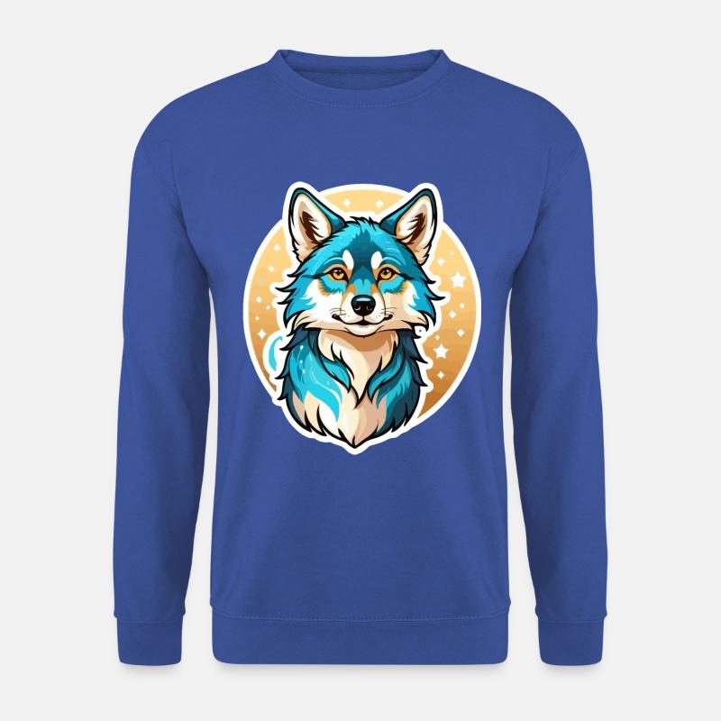 Wolf Fantasy Illustration - Unisex Pullover - Royalblau