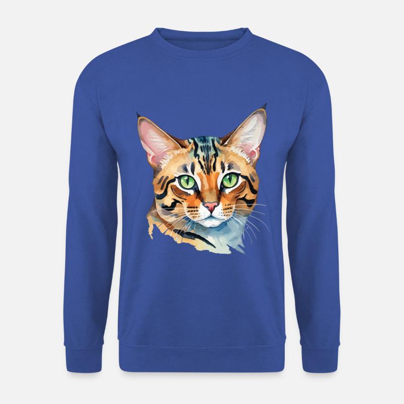 Bengalkatze Wasserfarben - Unisex Pullover - Royalblau