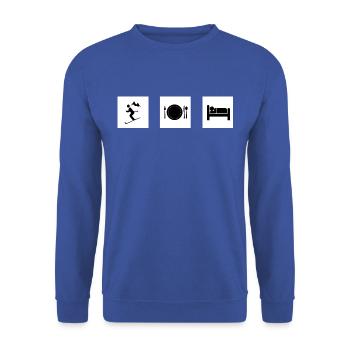 Motif de ski et repas en montagne - Sweat-shirt Unisexe - bleu royal - Devant - Alina (178cm) & Michal (187cm)