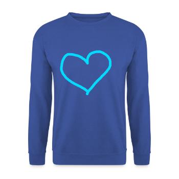 Coeur Bleu Clair Bleu Idée Cadeau Turquoise Cyan Love - Sweat-shirt Unisexe - bleu royal - Devant - Alina (178cm) & Michal (187cm)