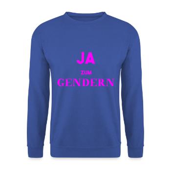 à l’idée cadeau de genre Pro Gendering Féminisme - Sweat-shirt Unisexe - bleu royal - Devant - Alina (178cm) & Michal (187cm)