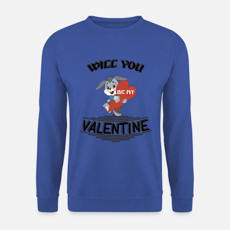 Will you be my valentine - Unisex Pullover - Royalblau