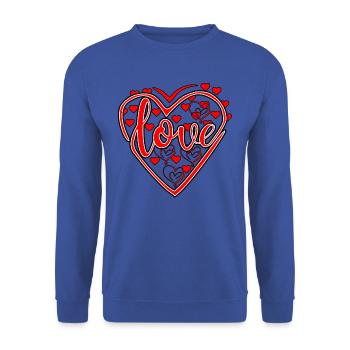 Love with heart - Valentine's Day, Mother's Day, Father's Day - Unisex Sweatshirt - royal blue - Front - Alina (178cm) & Michal (187cm)