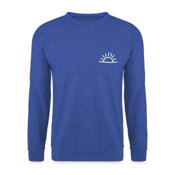 Sonne - Unisex Pullover - Royalblau - Vorne - Alina (178cm) & Michal (187cm)