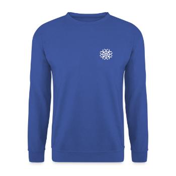 Schneeflocke - Unisex Pullover - Royalblau - Vorne - Alina (178cm) & Michal (187cm)
