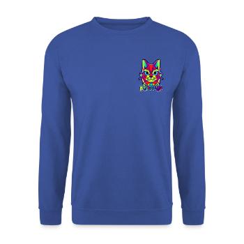 NICEmadcatTRASH - Unisex Pullover - Royalblau - Vorne - Alina (178cm) & Michal (187cm)