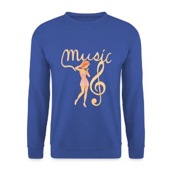 Tänzer mit Violinschlüssel - Unisex Pullover - Royalblau - Vorne - Alina (178cm) & Michal (187cm)