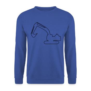 Bagger Kettenbagger 30t Baustelle Tiefbau Aushub - Unisex Pullover - Royalblau - Vorne - Alina (178cm) & Michal (187cm)