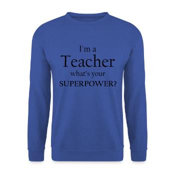 Lehrer - Unisex Pullover - Royalblau - Vorne - Alina (178cm) & Michal (187cm)