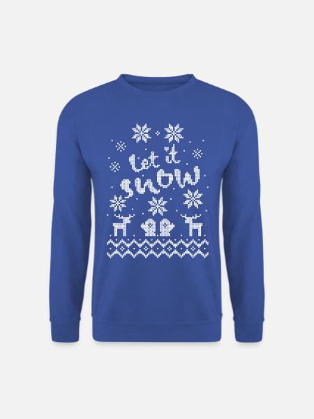 Let it Snow Ugly Christmas Sweater Schneeflocken - Unisex Pullover - Royalblau