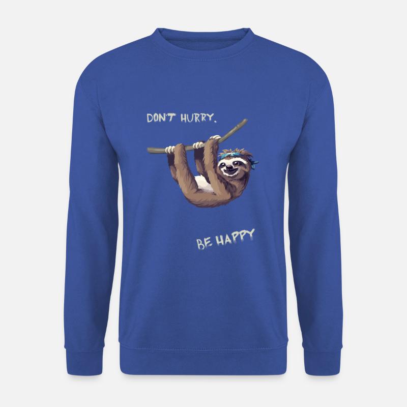 Faultier abhängen chillen fun Humor Nerd langsam l - Unisex Pullover - Royalblau