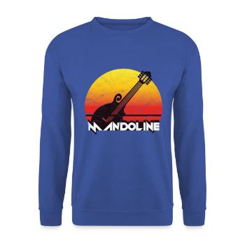 MANDOLINE GITARRE SONNENUNTERGANG GESCHENK - Unisex Pullover - Royalblau - Vorne - Alina (178cm) & Michal (187cm)