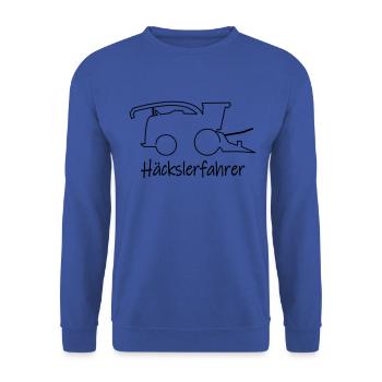 Häcksler Maisernte mit Schriftzug Häcksler Fahrer - Unisex Pullover - Royalblau - Vorne - Alina (178cm) & Michal (187cm)