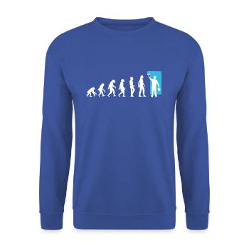 Evolutionsmaler Malerei - Unisex Pullover - Royalblau - Vorne - Alina (178cm) & Michal (187cm)