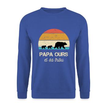 daddy bear little bears - Unisex Sweatshirt - royal blue - Front - Alina (178cm) & Michal (187cm)