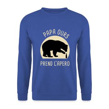 Daddy bear has a drink - Unisex Sweatshirt - royal blue - Front - Alina (178cm) & Michal (187cm)
