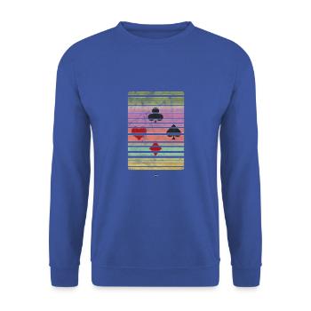 COOL POKER SHIRT HEART ACE ROYAL FLUSH POKER GIFT - Unisex Sweatshirt - royal blue - Front - Alina (178cm) & Michal (187cm)