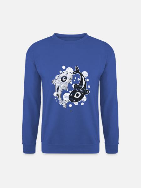 JAPANISCHER KOI KARPFEN KOHAKU SANKE ASAGI - Unisex Pullover - Royalblau