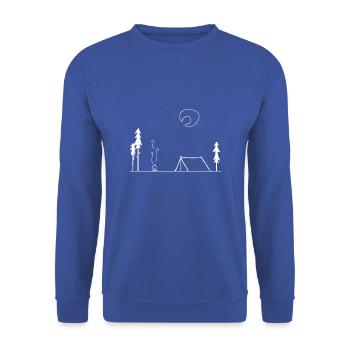 CAMPING COOL CAMPING SAUVAGE MONTAGNES CADEAUX - Sweat-shirt Unisexe - bleu royal - Devant - Alina (178cm) & Michal (187cm)