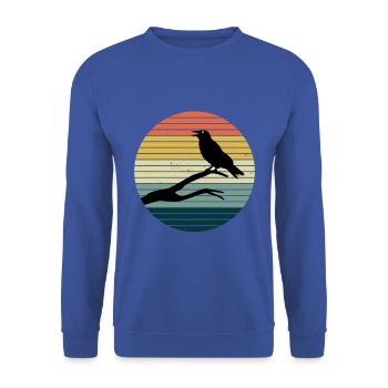 OISEAU DE RAVEN NOIR RÉTRO NOIR DE HALLOWEEN - Sweat-shirt Unisexe - bleu royal - Devant - Alina (178cm) & Michal (187cm)
