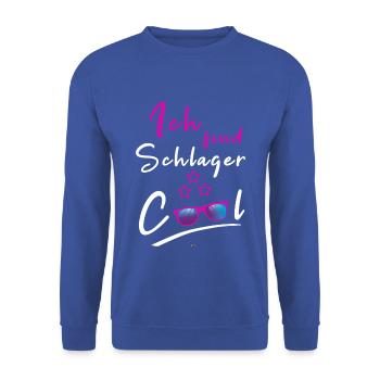 SCHLAGER PARTY HITS 2019 COSTUME OUTFIT GIFT - Unisex Sweatshirt - royal blue - Front - Alina (178cm) & Michal (187cm)