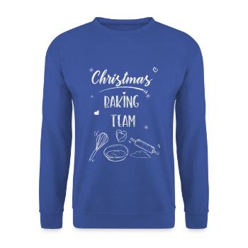 WEIHNACHTSBÄCKEREI SCHÖNE WEIHNACHTSSPRÜCHE - Unisex Pullover - Royalblau - Vorne - Alina (178cm) & Michal (187cm)