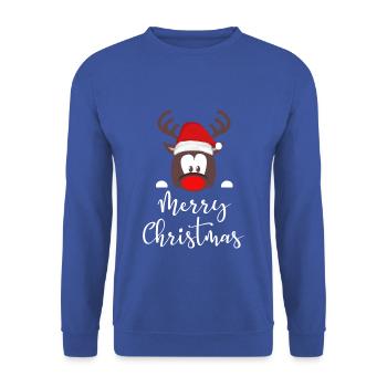RENTIER WINS MERRY CHRISTMAS GIFT IDEA - Unisex Sweatshirt - royal blue - Front - Alina (178cm) & Michal (187cm)