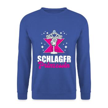 SCHLAGER PRINZESSIN FÜR SCHLAGER PARTY - Unisex Pullover - Royalblau - Vorne - Alina (178cm) & Michal (187cm)